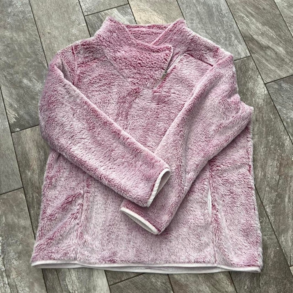 St. John's Bay Pink Faux Fur Pullover with Kangaroo Pouch Women's Size XL - Picture 5 of 8